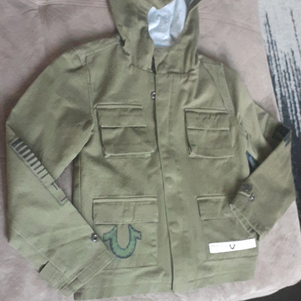 True religion  military jacket.
